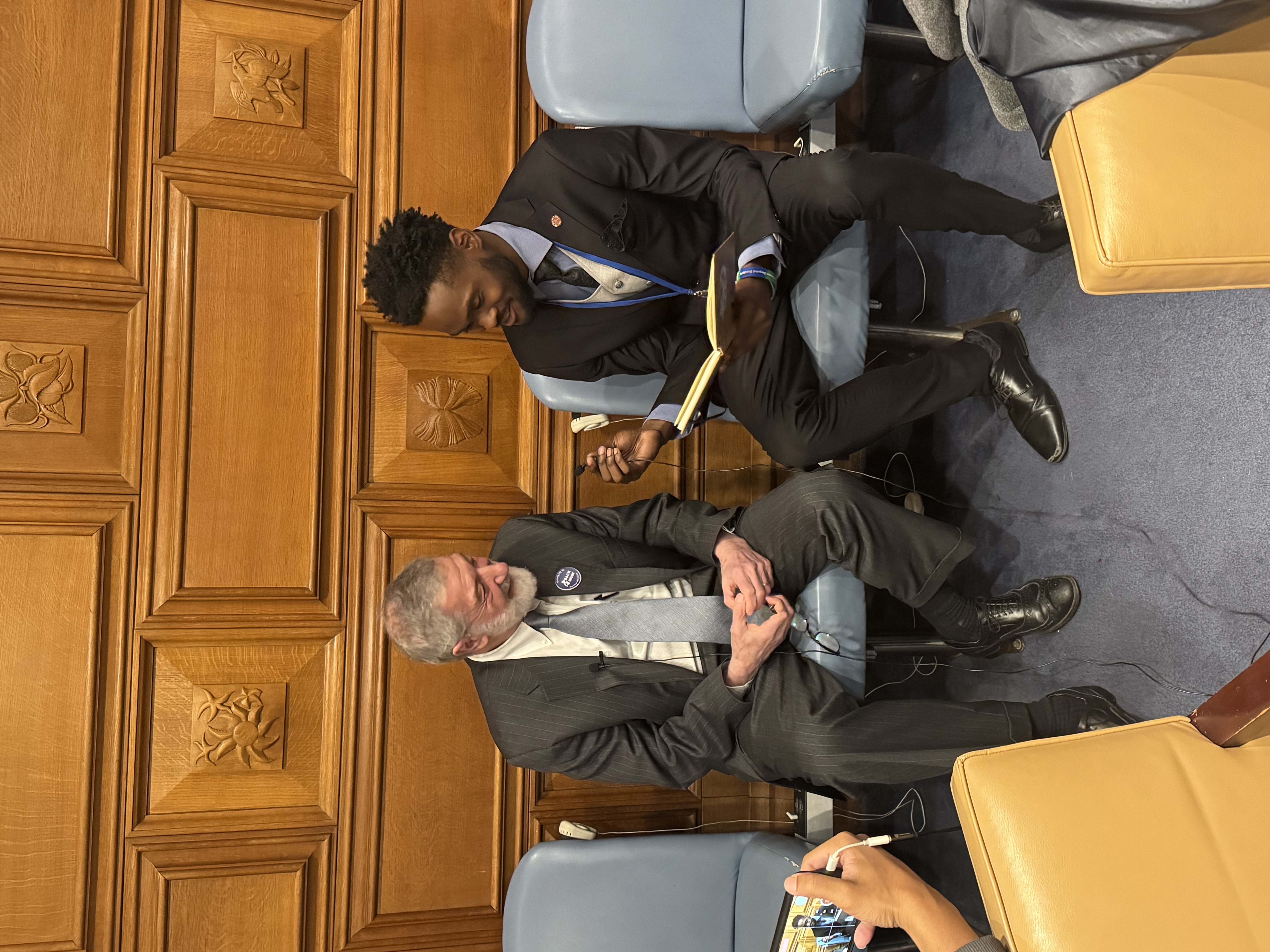 James Height Jr. interviewing Dr. Ira Helfand during United Nations TPNW engagement